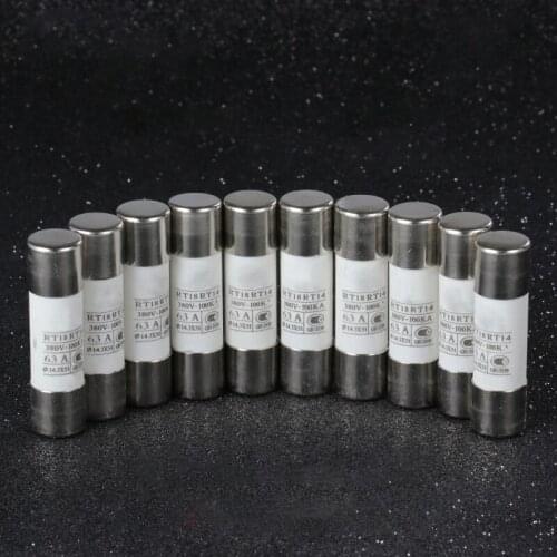 10PCS 10x38mm Ceramic Fast Blow Glass fuse tube R015 380V 1A 2A 3A 4A 5A 6A 10A 16A 20A 25A 32A