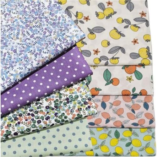 100% Cotton Twill Fabric Fruit Cherry Lemon Tomato Purple Green Polka Dots for DIY Crib Bedding Clothes Handwork Decor Dress