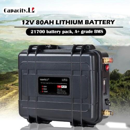 12v Lithium Battery Pack 80ah Battery 21700 Battery For RV Golf Cart Solar System Outdoor Battery With BMS With Charger