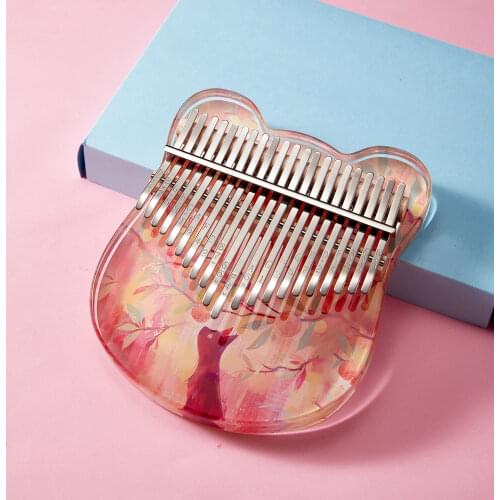 17 keys Kalimba Acrylic Finger Piano Whale Starry Sky Pattern With Bag Stickers Tuning Hammer Gift Cega Kalimba 21 Keys