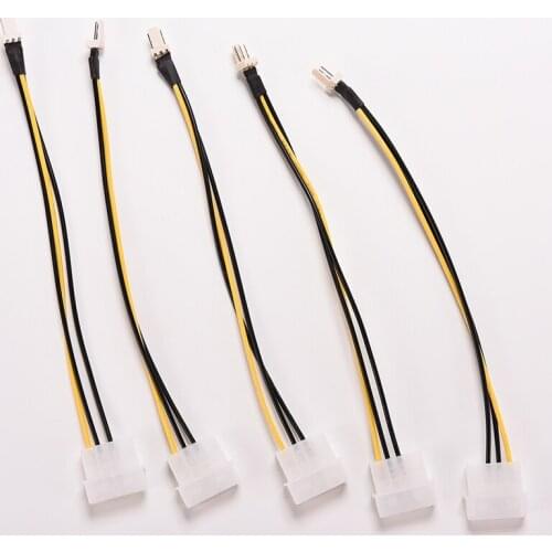 2PCS 4-Pin IDE To 3-Pin CPU/Case Fan Power Connector Cable Adapter 20cm