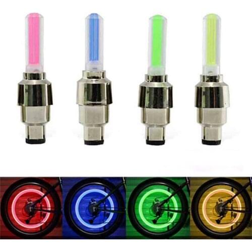 2PCS Multi Colour LED Neon Car Bike Wheel Tire Light Tyre Valve Dust Cap Valve Core Spoke Light for Car Bicycle Motorcycles