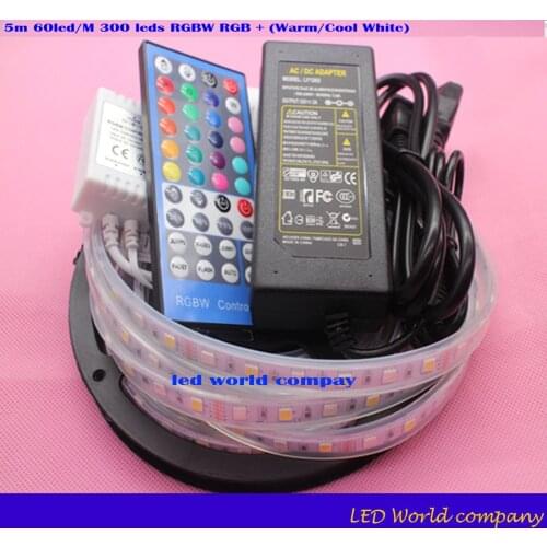 5m 60led/M 300 leds SMD 5050 Mixed Color RGBW RGB + (Warm/Cool White) RGBWW RGBCW LED Strip 5pin DC12V IP67