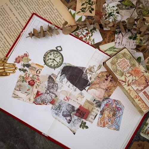 50 Pcs/pack Paper Retro Things Century Memory Plant Decoration For Art Project Journal ScrapbookVintage Scrapbooking Material