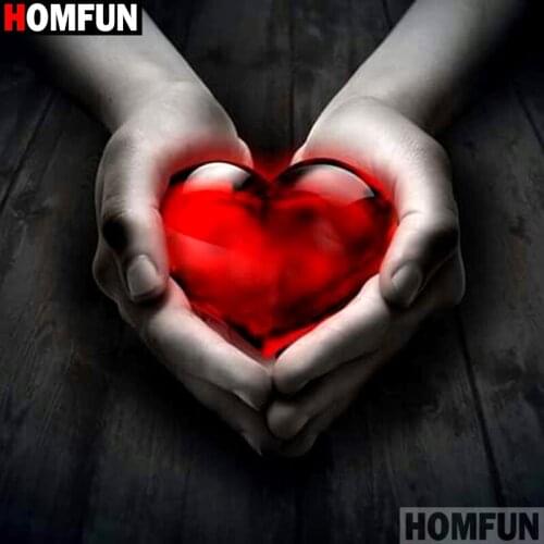 Homfun Full Square/Round Drill 5D DIY Diamond Painting "Hand holding heart" 3D Embroidery Cross Stitch Home Decor Gift A10753