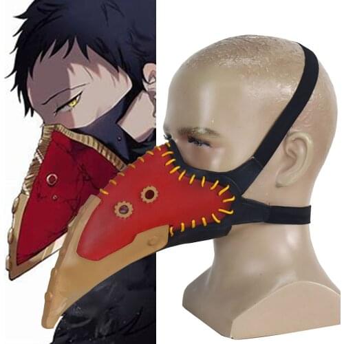 Anime Boku no My Hero Academia Kai Chisaki Cosplay Mask Wigs White Tie Overhaul Mask Halloween Cos Props Overhaul Cosplay Mask