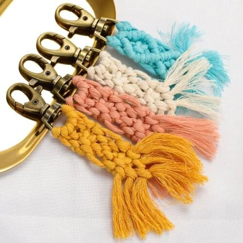 Tassel Macrame Keychains Boho Handmade key Holder Bag Car Hanging Jewelry Gifts