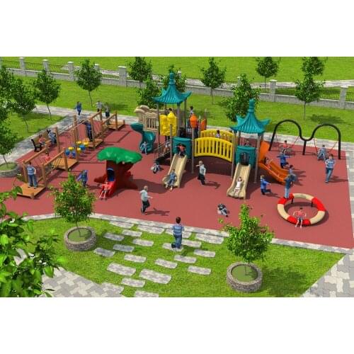CE/TUV/SGS children Multi-function combination playground structure slide for park/school/community YLW-17923