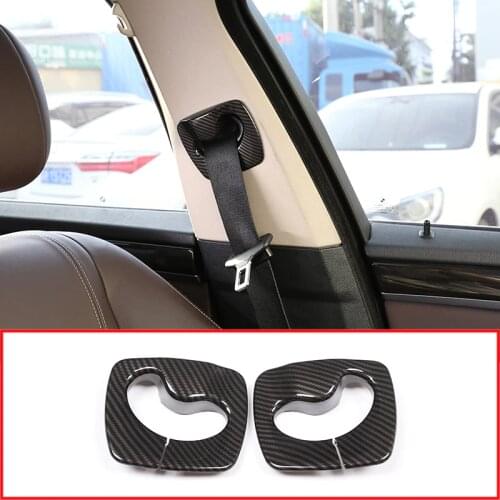 2pcs Carbon Fiber Style ABS Safety Belt Cover Trim For BMW 5 Series f10 520 525 2014-2016 Car Accessories