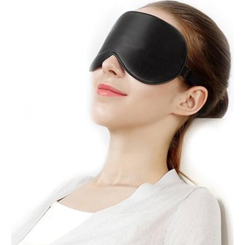 Black Massage Silk Sleep Eye Mask Portable Soft Blindfold Smooth Eye Bandage Travel Sleeping Rest EyeShade Shade Cover Eyepatch