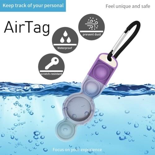 For Airtag Air Aag Tracker Case Airtags Keychain Tags Silicone Pop It Fidget Cover Hook Dogs Cats Key Chain Track Pet Dog Cat