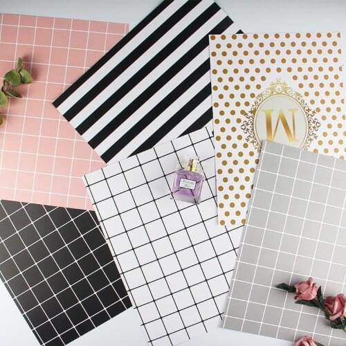 Double-Side Design Plaid Card Simple Retro Photo Props Photography Background Grid Paper Card