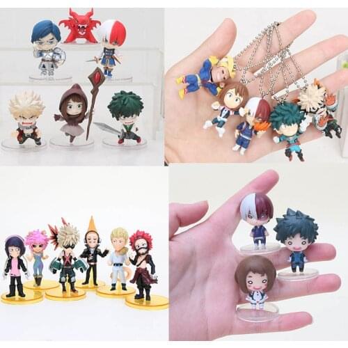 My Hero Academia academy keychain boku Midoriya deku Shoto bakugou Toga no Hero Academia PVC Action Figure Toy pendant ring