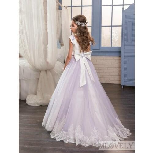 Princess Elegant Pageant Dress Special Ocassion Dress with Bow for Girls Aged 2 4 6 8 10 12 Years