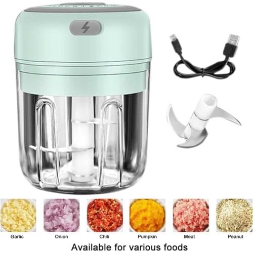 Electric Garlic Masher USB Charging Shredder Cutter Vegetable Meat Grinder Fresh Chili USB Garlic Crusher Kitchen Accessories