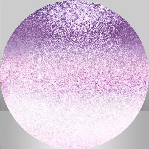 Ombre Gradient Boken Purple Glitter Baby Shower First Birthday Party Round Background Cover Newborn Circle Backdrop
