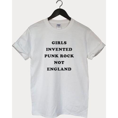 Girls invented punk rock not england t-shirt unisex top #rock Tumblr funny gift Unisex More Size and Color-F016