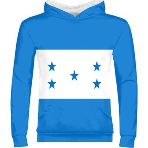 HONDURAS male youth custom made name number zipper sweatshirt nation flags country print photo honduran spanish boy clothes