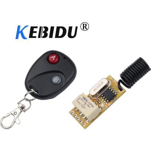 Kebidu 3.5-12V Relay Wireless Switch Remote Control Power LED Lamp Controller Momentary Toggle Latched Adjustable Micro Receiver
