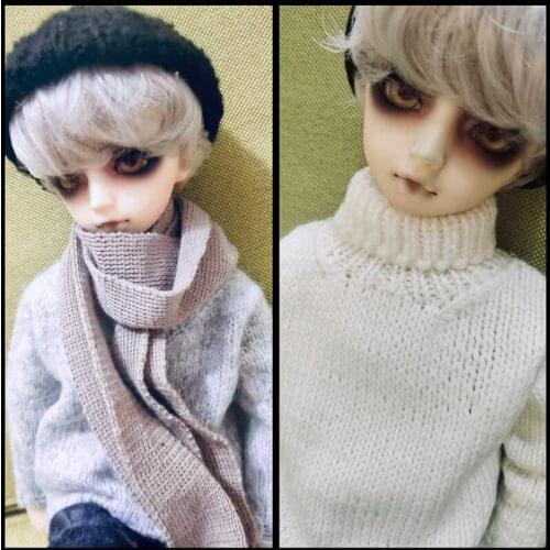 M1037 children handmade toy 1/6 1/3 1/4 uncle Doll clothes BJD/SD doll props Accessories clothes wite Knitted wool sweater 1pcs