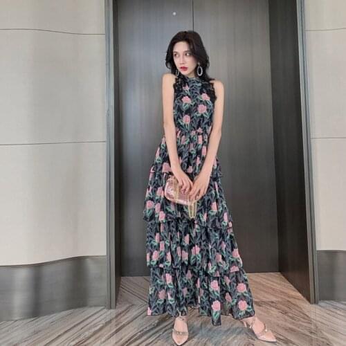 Fashion elegant women high quality sleeveless lace formal dress new arrival casual sexy party summer beach a-line dress