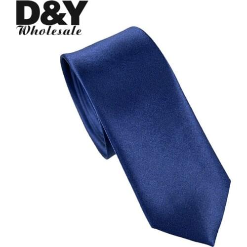 Men`s tie 5cm 2inch wide Solid Navy Blue Necktie Polyester Woven Classic Cravat Casual Business 2020 New Gift Formal Dress Good