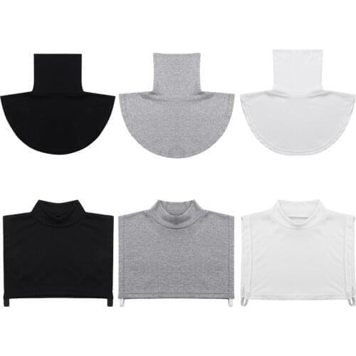 Womens Fake Collar Cotton Faux Turtleneck Detachable High Collars Dickey False Mock Blouse Half Top Collar Neck Cover