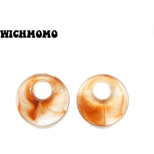 2019 New Fashion 26mm 10pieces/bag Acrylic Brown Rounds Smooth Charms Pendant for DIY Earring Jewelry Making Finding Accessories