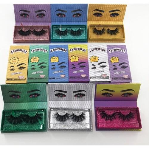 New trend lashforest lash boxes with 3d mink lashes 5d fluffy false eyelashes dramatic 25mm eyelashes exclusive sales