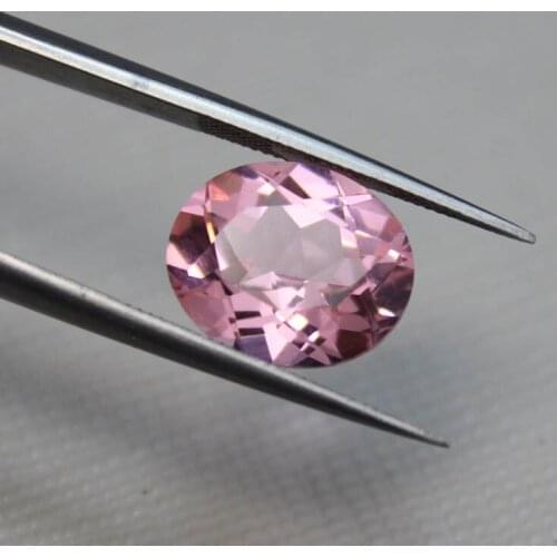 Oval shape light pink stones bright cut fancy colored faceted beads gemstones for jewelry making created DIY rings pendant AAA