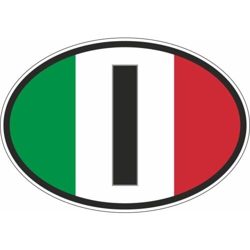 Oval Sticker Flag Country Bumper Decal Car I Italia Italy Italian