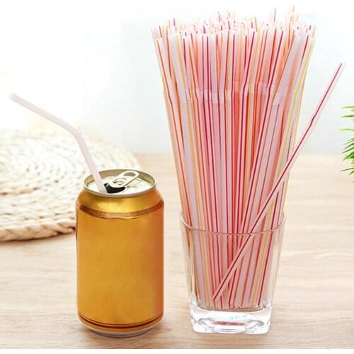 100Pcs Plastic Bendable Drinking Straws Bar Wedding Birthday Party Supplies