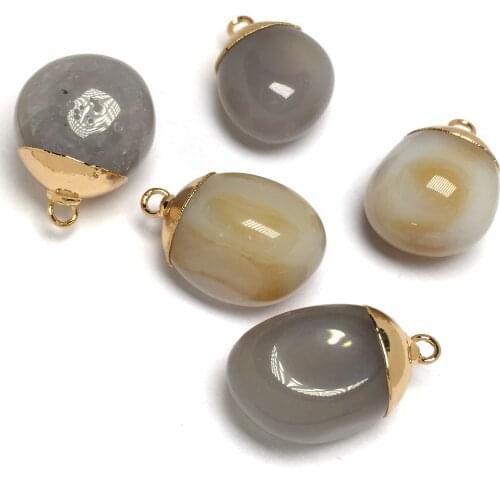 Natural Stone Pendants High Quality Agates Fashion Pendant for Jewelry Making DIY Earrings Bracelets Accessories 18x25mm