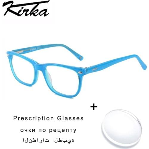Prescription Lenses with Frame TK4000 Kids Eyeglasses Acetate Children Eyeglasses with Lenses Myopia/Reading Glasses Blue Color