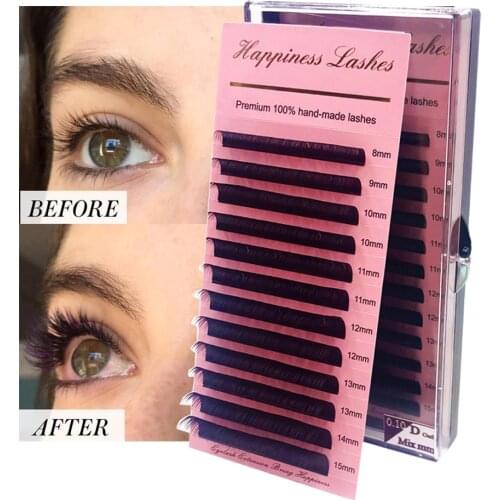 Free Shipping Wholesale Natural Premium 3D Soft Silk Eye Lashes Dense Individual Long Silk Classic Mink Faux Eyelash Extension