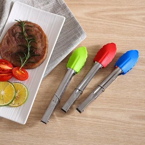 Stainless Steel Silicone Food Tong Kitchen Tongs Silicone Non-slip Cooking Clip Clamp BBQ Salad Tools Grill Kitchen Accessories