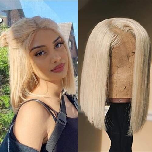 BYMC Silky Straight Glueless 613 Silk Top Full Lace Human Hair Wigs Natural Hairline Silk Base 4x4 transparent Lace for Women