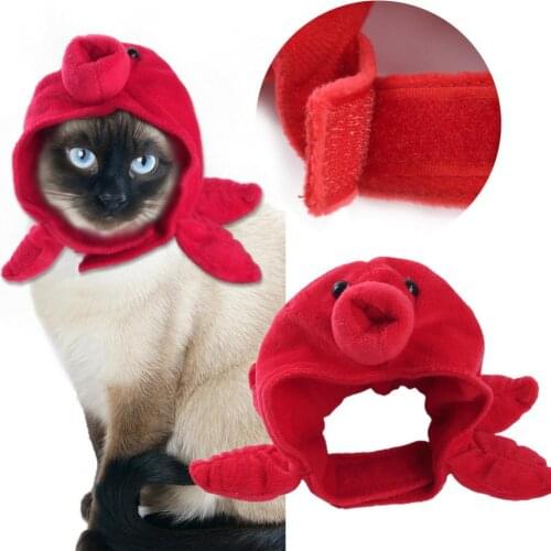 Cat Hat Octopus Shape Adjustable Red Color Cat Cosplay Cartoon Hat Kitten Plush Animal Headwear Lovely Headgear Photo Props