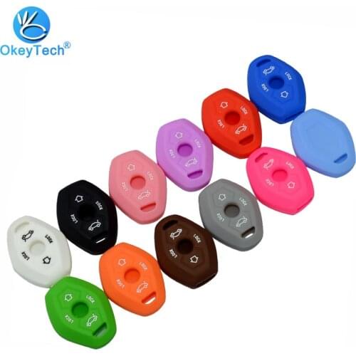 OkeyTech Silicone Case Key Cover Protective Rubber Fob Sticker For BMW X3 X5 Z3 Z4 3 5 7 Series E38 E39 E46 E83 Car Accessories