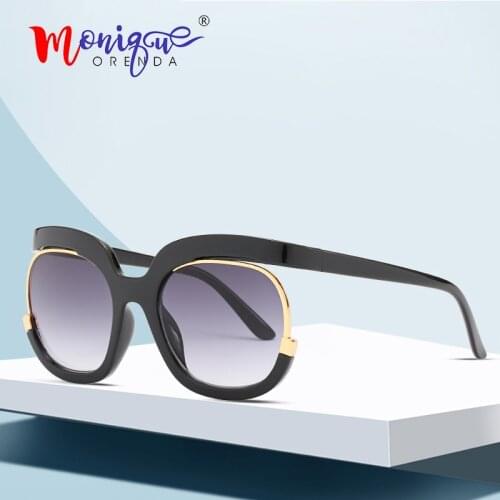 Luxury oversized sunglasses women vintage brand cat eye half frame sun glasses men female lady shades oculos de sol new UV400