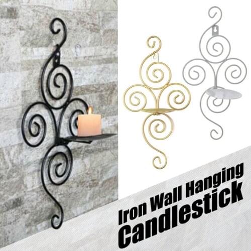 Modern Art Geometric Candle Holder Vintage Candlestick Home Decor Wall Mounted Metal Iron Art Candlestick Miniature Ornaments