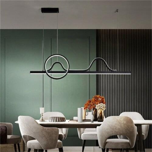 LED Pendant Lights Black Modern Design Dining Kitchen Room Home Decoration Hanging Light Ceiling Pendant Lamp