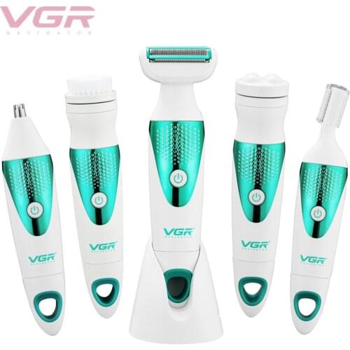 VGR All-in-one Multifunction Women Electric Shaver Wool Device Lady Rechargeable Razor Female Epilator Eyebrow Nose Trimmer