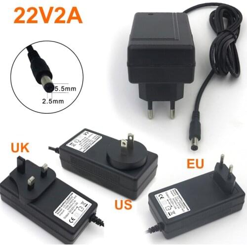 VORED NEW 1PCS 22V2A Converter Power Supply Adapter US/EU/AU Plug Charger with 1.5M Cable 5.5*2.5mm for LED Strip Free shipping