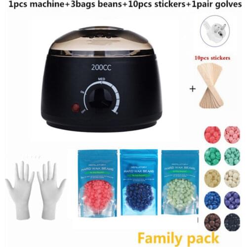 500CC w ax warmer Hair Removal Wax- Heater Wax Beans 10pcs Wood Stickers Sets Waxing Kit cera depilator