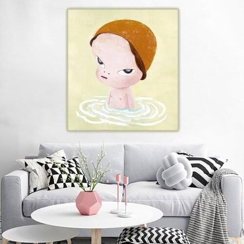 Yoshitomo Nara"Yr. Childhood"Canvas Oil Painting Modern Unframed Cartoon Wall Art Aesthetic Backdrop Home Interior Decoration