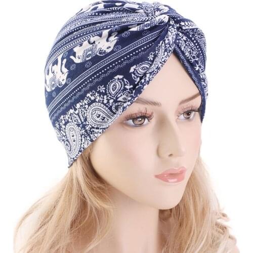 YSDNCHI Printing Beanie Soft Cotton Muslim Headscarf Women Hat Fashion Turban Head Wrap Cap
