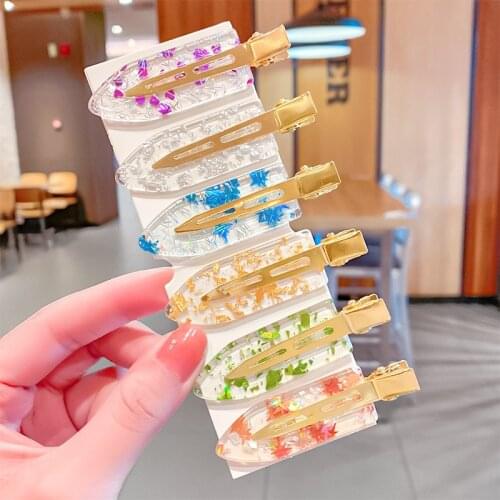 New Women Elegant Colorful Acetate duckbill clip Geometric Hairpins Sweet Hair Clip Headband Barrette Fashion Hair Accessories