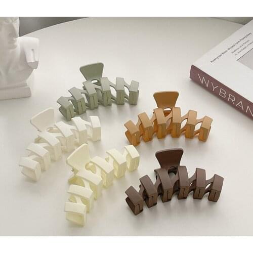 Geometric Acetate Hair Claws for Women Girls Large Square Crabs Clip Solid Grain Hair Clamps Ponytail Holder Hair Accessories