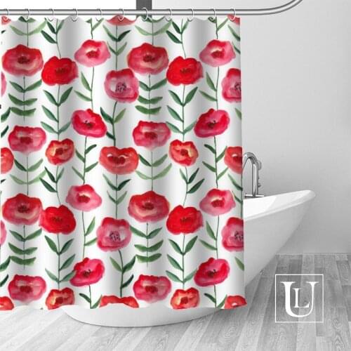 Custom flower pattern Curtain Fabric Modern Shower Curtain bathroom beautiful Curtains Bath decor Polyester Cloth Waterproof